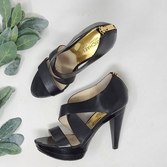MICHAEL Michael Kors Shoes - MICHAEL Michael Kors Platform Strappy Heel Sandals Black 6.5